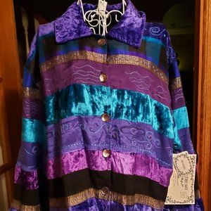 New Tantrums Collection 1X silk blend shirt